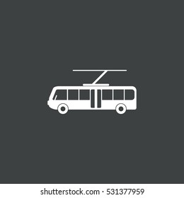 Trolleybus   icon isolated on black background