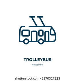 Trolleybus icon. Linear vector illustration from transport collection. Outline trolleybus icon vector. Thin line symbol for use on web and mobile apps, logo, print media.