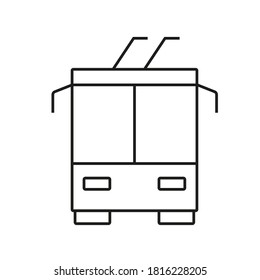 Trolleybus icon. Outline trolleybus vector icon for web design isolated on white background