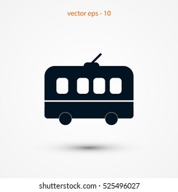 Trolleybus Icon Vector, Vector EPS 10 illustration style