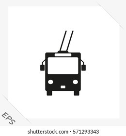 trolleybus icon, vector illustration