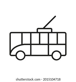 Vector de iconos del trolebús. Señal de ilustración de transporte público. Símbolo de viaje o logotipo.
