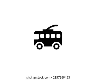 Icono vectorial aislado y realista del trolebús. Icono de ilustración de Trolleybus