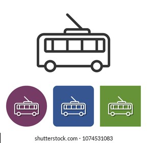 Trolleybus line  icon in different variants