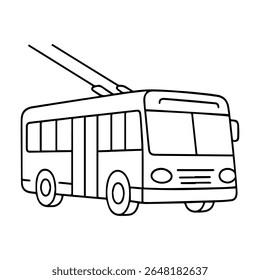 trolleybus line icon vector on white background
Vector line icon on white background