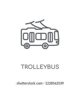 Trolleybus linear icon. Modern outline Trolleybus logo concept on white background from Transportation collection. Suitable for use on web apps, mobile apps and print media.