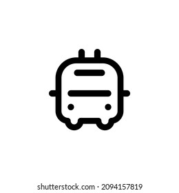 Icono de vector de contorno de trolebús. Icono de trolebús negro de línea delgada, ilustración de elemento simple vector plano del concepto de transporte editable trazo aislado sobre fondo blanco