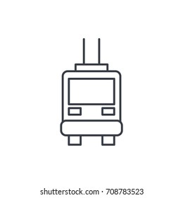 trolleybus, passenger transport thin line icon. Linear vector illustration. Pictogram isolated on white background