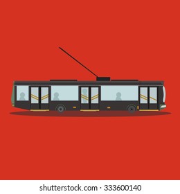 Trolleybus side view