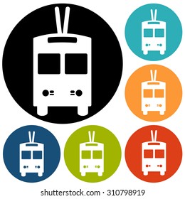 trolleybus sign icon