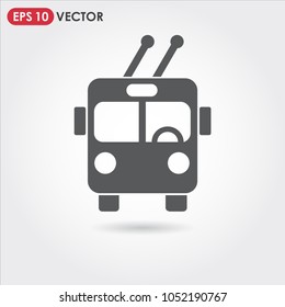 trolleybus single vector icon on light background