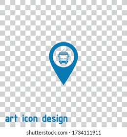 trolleybus stop vector icon on isolated background