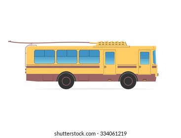 Trolleybus for technical purposes.  Vector illustration. EPS 10, opacity