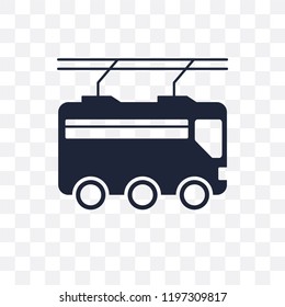 Trolleybus transparent icon. Trolleybus symbol design from Transportation collection.