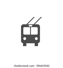 Trolleybus. Vector icon grey
