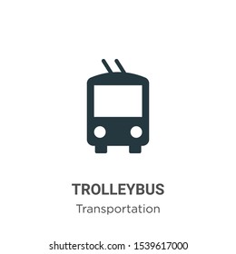 Trolleybus vector icon on white background. Flat vector trolleybus icon symbol sign from modern transportation collection for mobile concept and web apps design.