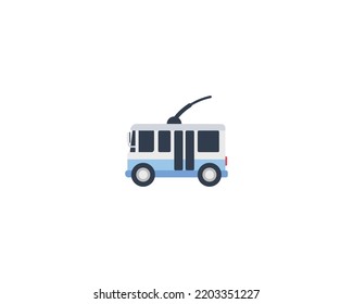 Trolleybus vector isolated emoji icon. Trolleybus emoticon