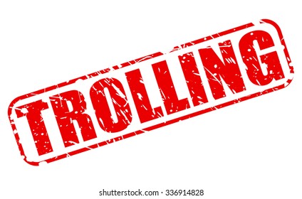 TROLLING red stamp text on white