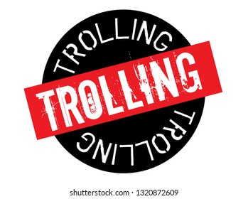 trolling stamp on white background. Sign, label, sticker.