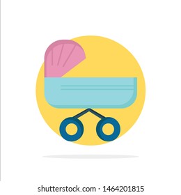 trolly, baby, kids, push, stroller Flat Color Icon Vector. Vector Icon Template background