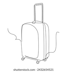 Trolly Bag Kontinuierliche eine Linie Kunst Vektor des Gepäckdesigns und der Illustration