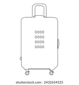 Trolly bag Continuous one line art vector of luggage design and illustration