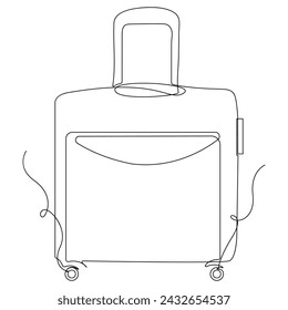 Vector de arte continuo de una línea de diseño de equipaje e ilustración