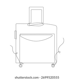 Trolly bag Vetor de uma arte de linha contínua de design de bagagem e ilustração de vetor.