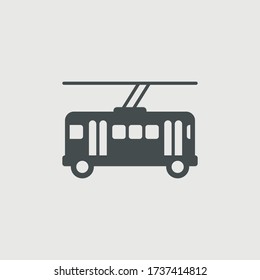 Trolly bus vector icon illustration sign