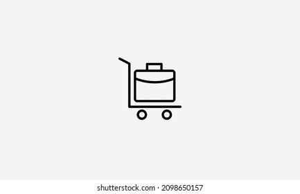 Trolly cart line art vector logo design