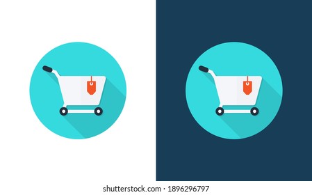 Trolly flat icon logo design vector template, Online Shop icon concepts, Creative design