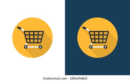 Trolly flat icon logo design vector template, Online Shop icon concepts, Creative design