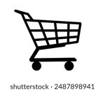 Trolly Icon Vector Illustration, Shopping Cart icon isolated, Cart symbol, shopping trolly symbol, clip art trolly design vector, trolley sign, shopping trolley icon 