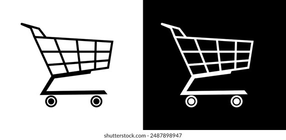 Trolly Icon Vector Illustration, Shopping Cart icon isolated, Cart symbol, shopping trolly symbol, clip art trolly design vector, trolley sign, shopping trolley icon 