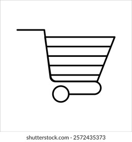 Trolly Icon Vector Illustration, Shopping Cart icon isolated, Cart symbol, shopping trolly symbol, clip art trolly design vector, trolley sign, shopping trolley icon, with white background