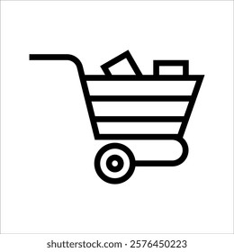 Trolly Icon Vector Illustration, Shopping Cart icon isolated, Cart symbol, shopping trolly symbol, clip art trolly design vector, trolley sign, shopping trolley icon