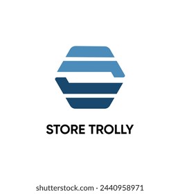 Tienda de trolly abstracto minimalista con diseños iniciales de concepto de logotipo S