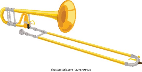 The trombone is a brass instrument. Sound is produced when the lips vibrate the air column inside the instrument.