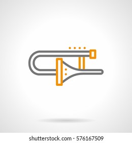 Trombone for classical music. Line style vector icon