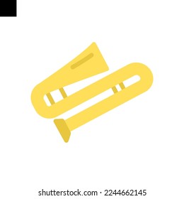 trombone icon logo flat style vector