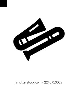 trombone icon solid style vector