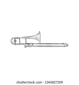 Trombone illustration vector design 