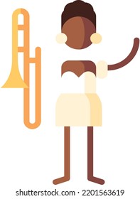 trombone isolated design element stock illustration. Vector on a white background