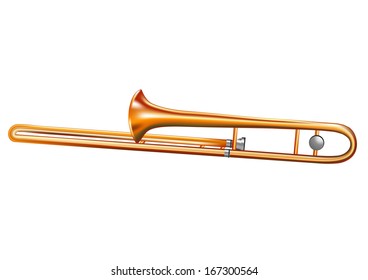trombone isolated on white background