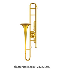 Trombone isolated on  white background. Vector illustration