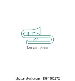 trombone logo vector design template. trombone symbol icon. badge.