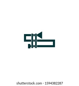 trombone logo vector design template. trombone symbol icon. badge.