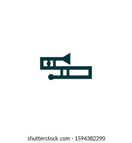 trombone logo vector design template. trombone symbol icon. badge.