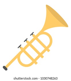 
Trombone musical instrument flat design icon
