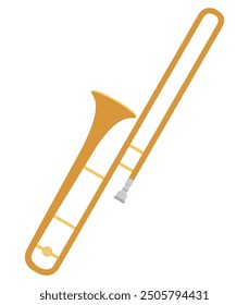 trombone musical instrument flat style vector illustration isolated on white background